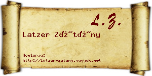 Latzer Zétény névjegykártya